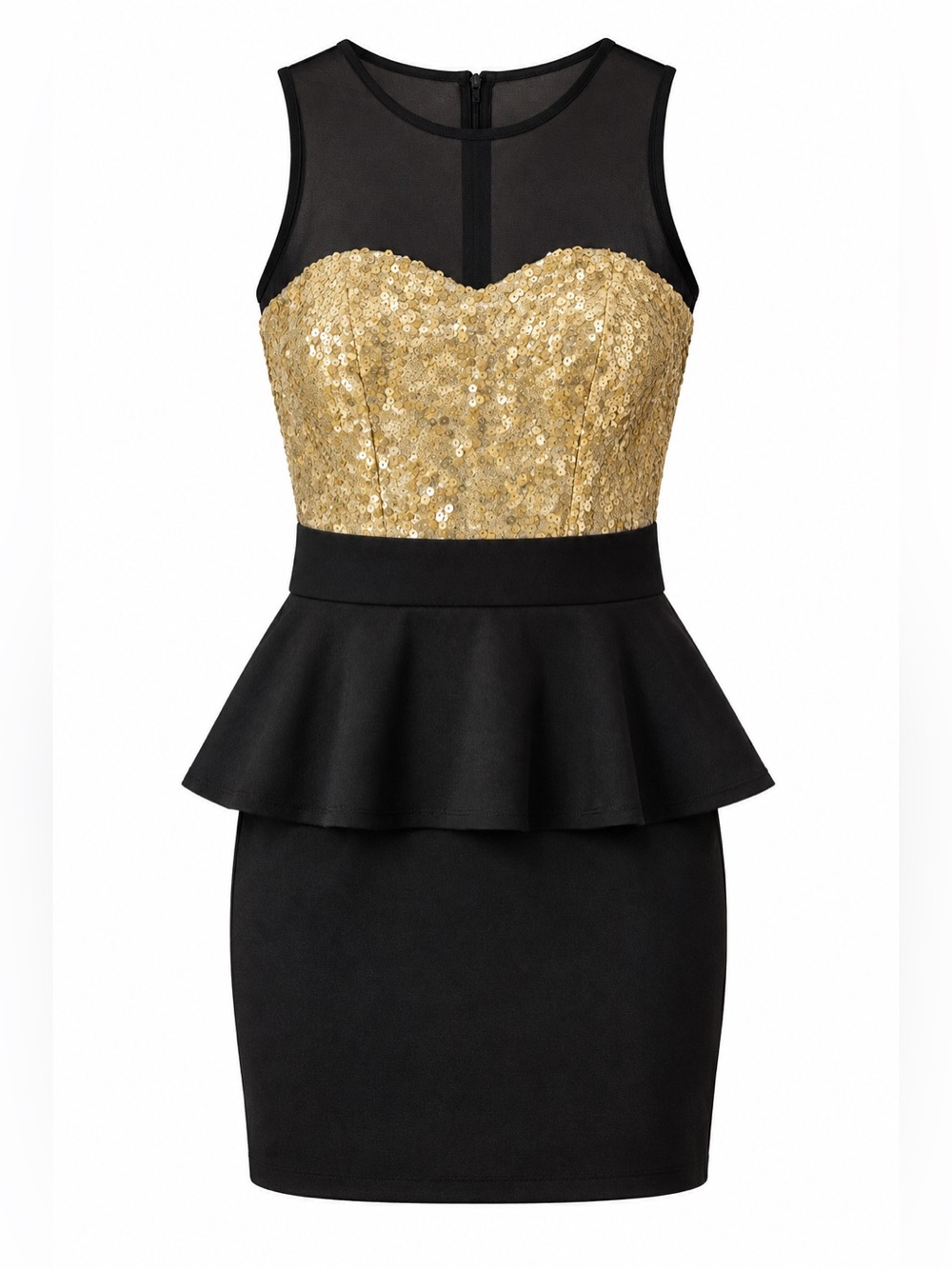 Speechless Women’s Mini Dress with Gold Sequin Bodice - M
